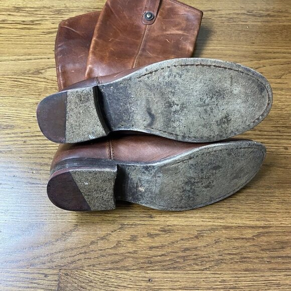 Frye Boots Vintage Melissa Button Cognac Leather Riding Tall 77167 - Picture 10 of 13